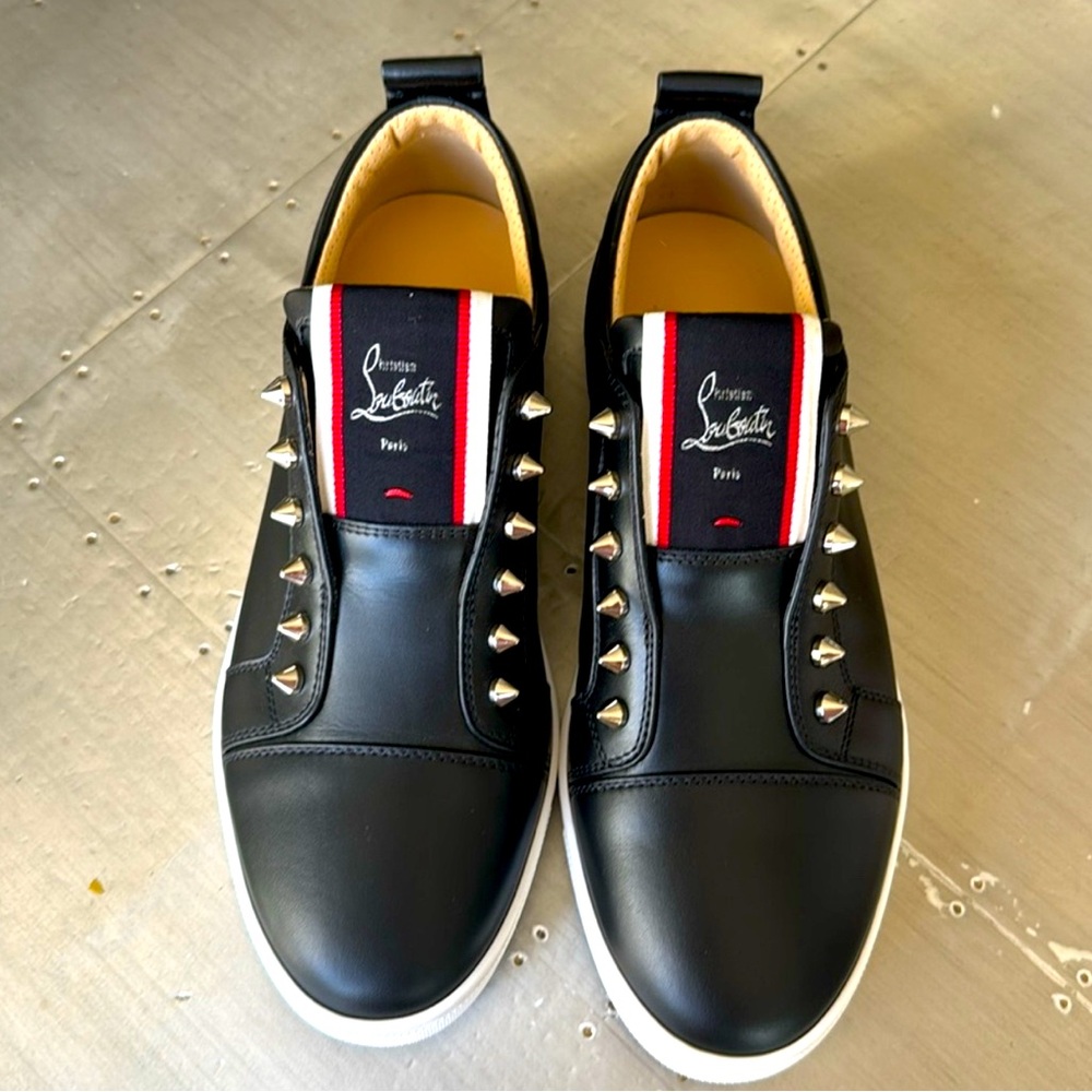 Christian Louboutin Size 39.5 (EU) F.A.V. Fique A Vontade Black Studded Sneakers